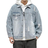 Stylische zerrissene Herren Jeansjacke